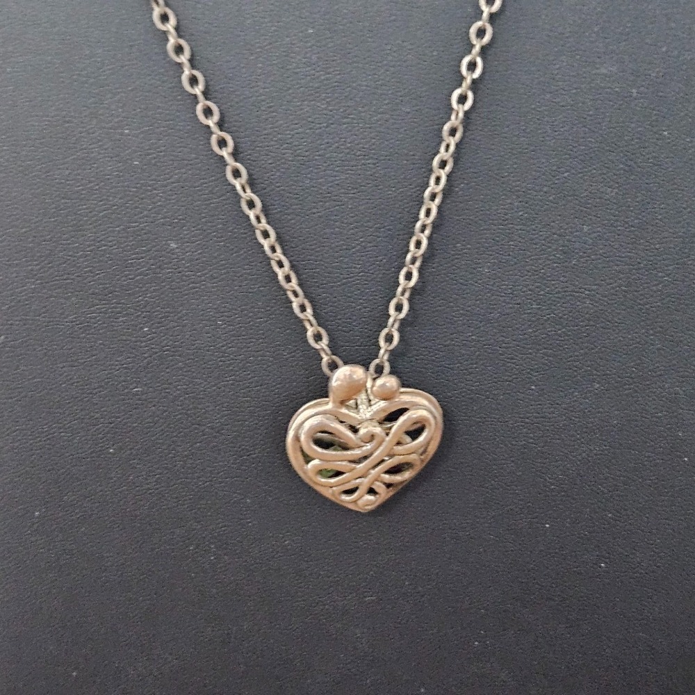 Sterling Silver Carolyn Pollack Puffy Heart Opens Includes Crystals Inside 24"